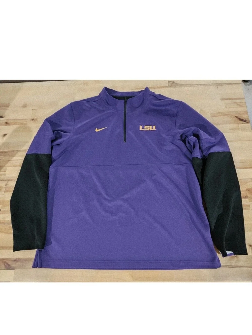 LSU Nike 1/4 Zip Pullover Shirt Men's Size XL Long Sleeve On Field